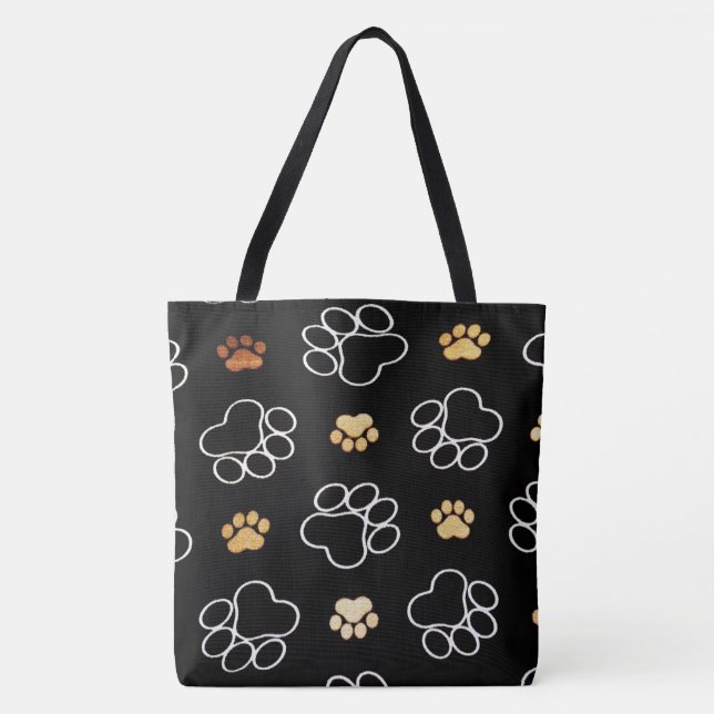 Bolso De Tela Modelo de las patas del perro (Anverso)