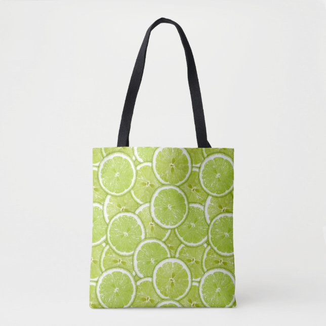 Bolso De Tela Modelo de las rebanadas verdes de la cal (Anverso)