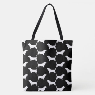 Bolso De Tela Modelo de las siluetas de Basset Hound