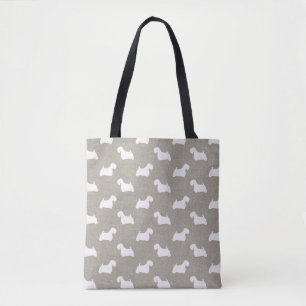 Bolso De Tela Modelo de las siluetas de Sealyham Terrier