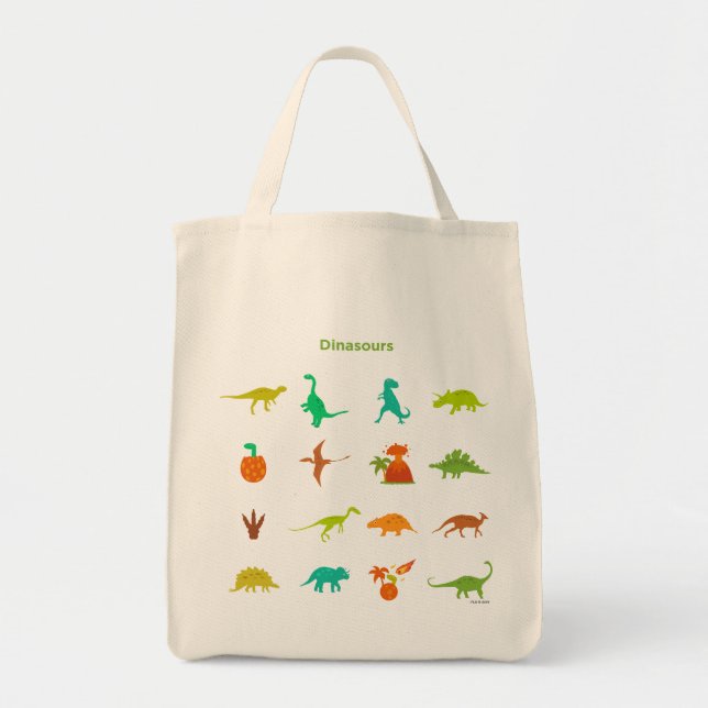 Bolso De Tela Modelo de los dinosaurios (Frente)