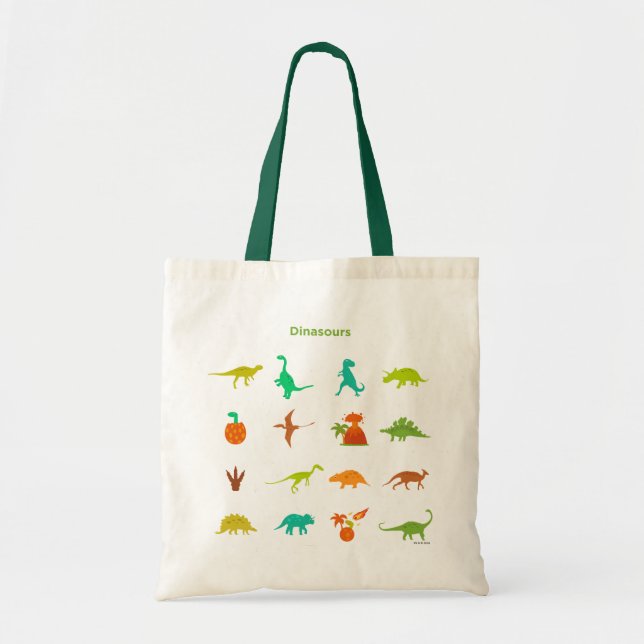 Bolso De Tela Modelo de los dinosaurios (Frente)