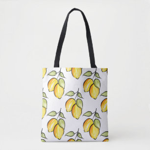 Bolso De Tela Modelo de los limones de la acuarela y de la tinta