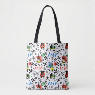Bolso De Tela Modelo de los símbolos de Asia el  