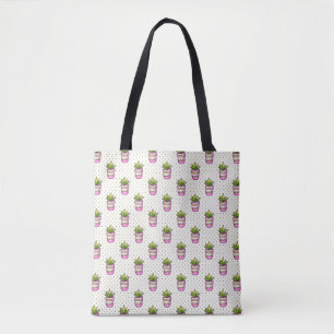 Bolso De Tela Modelo de lunar suculento de la acuarela