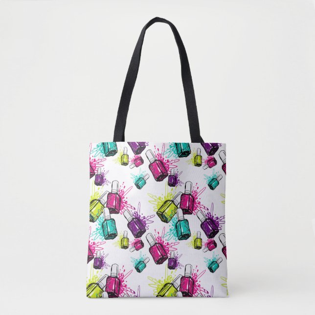 Bolso De Tela Modelo de neón del esmalte de uñas (Anverso)