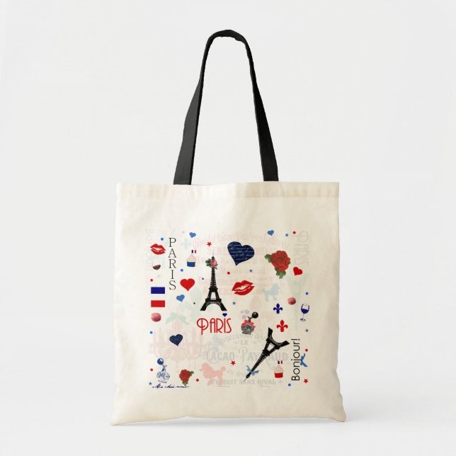 Bolso De Tela Modelo de París con la torre Eiffel (Frente)