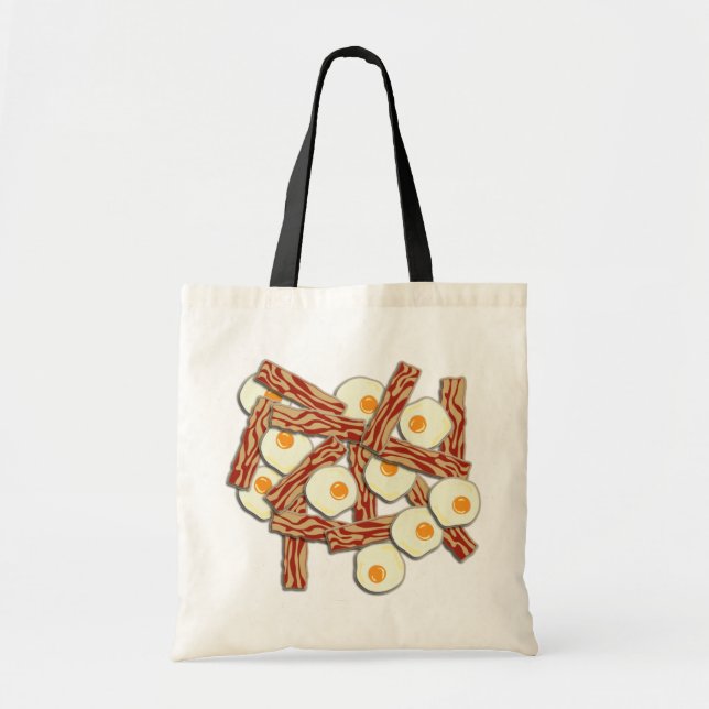 Bolso De Tela Modelo de tocino y de los huevos (Frente)