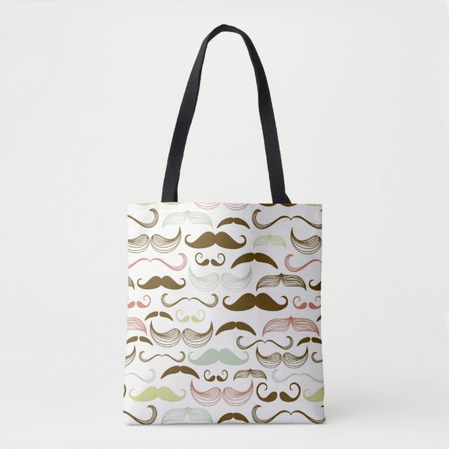 Bolso De Tela Modelo del bigote, estilo retro 4 (Anverso)