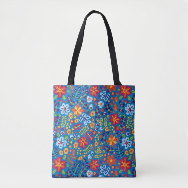 Bolso De Tela Modelo del bordado de flores (Anverso)