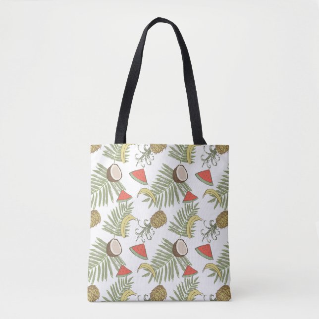 Bolso De Tela Modelo del bosquejo de la fruta tropical (Anverso)