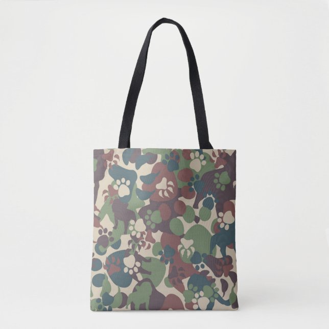 Bolso De Tela Modelo del camuflaje del perro (Anverso)