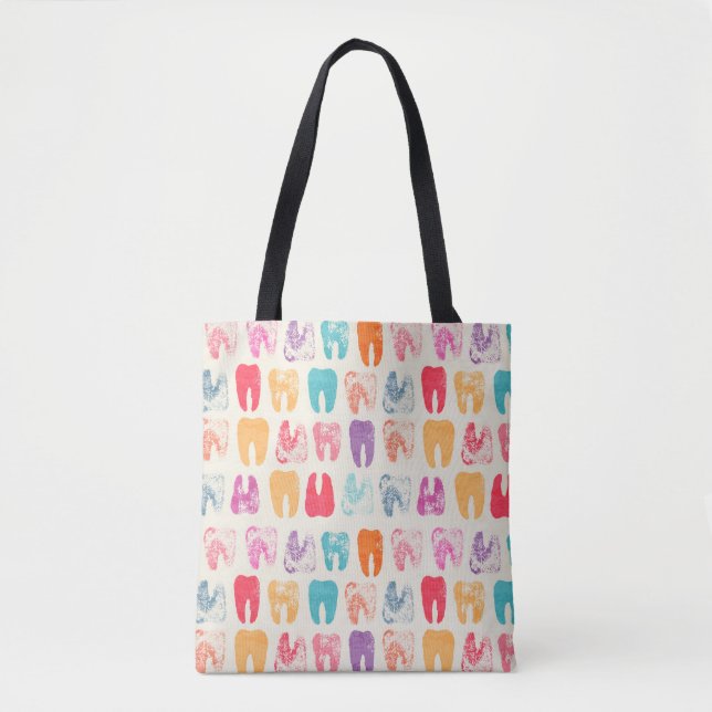 Bolso De Tela Modelo del diente del Grunge (Anverso)