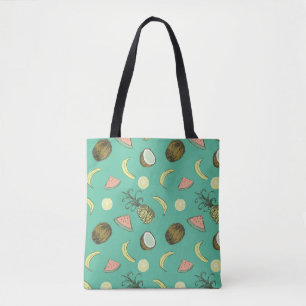 Bolso De Tela Modelo del Doodle de la fruta tropical
