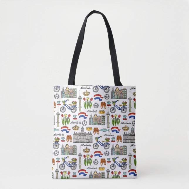 Bolso De Tela Modelo del Doodle de Netherland (Anverso)