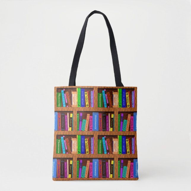 Bolso De Tela Modelo del estante de la biblioteca de los libros (Anverso)