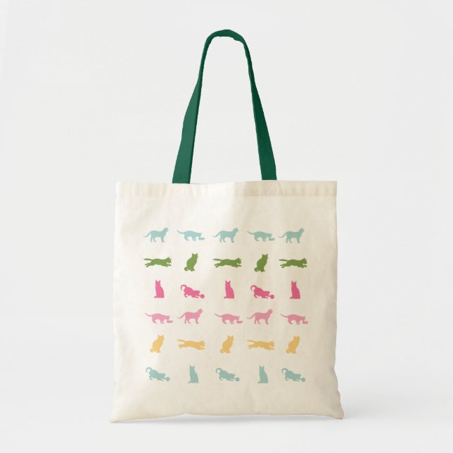 Bolso De Tela Modelo del gato del arco iris (Frente)
