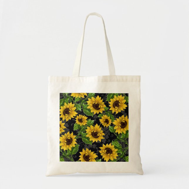 Bolso De Tela Modelo del girasol del vintage (Frente)
