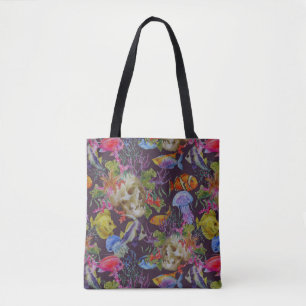 Bolso De Tela Modelo del Grunge de la vida marina