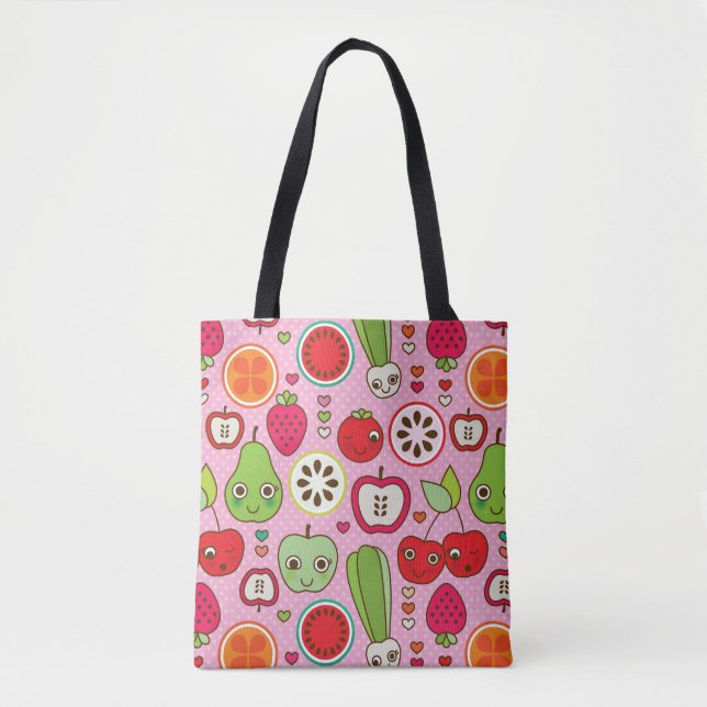 Bolso De Tela modelo del ilustracion de la cocina de la fruta (Anverso)