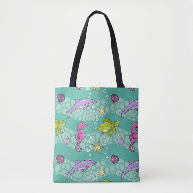 Bolso De Tela Modelo del mar del verano (Anverso)