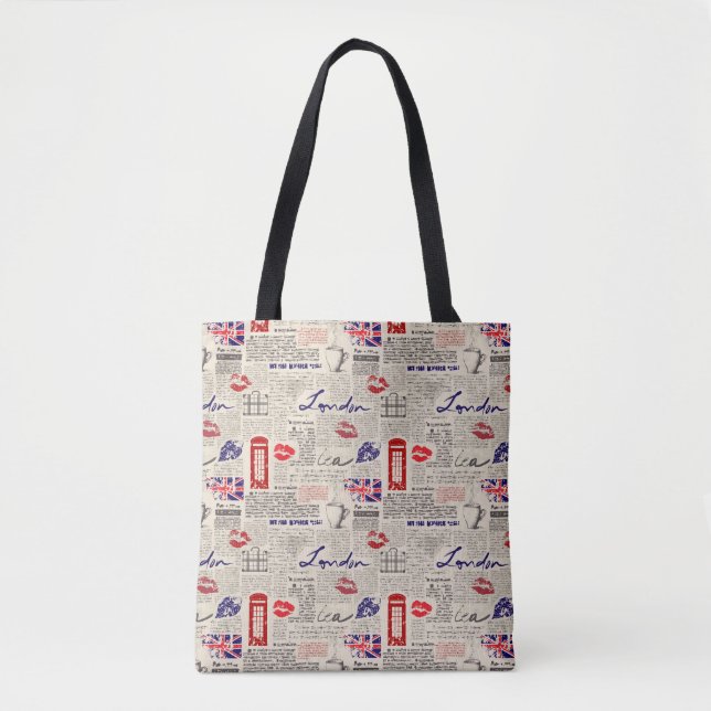 Bolso De Tela Modelo del periódico de Londres (Anverso)