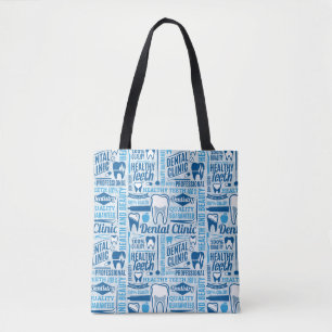 Bolso De Tela Modelo dental azul de la clínica