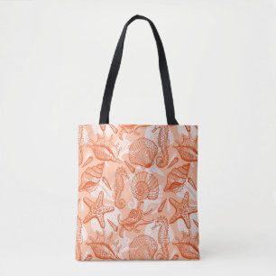 Bolso De Tela Modelo dibujado mano del mar