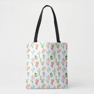Bolso De Tela Modelo en colores pastel de la acuarela del cactus