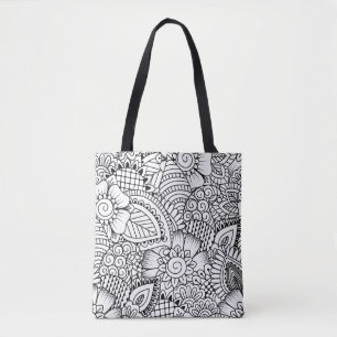 Bolso De Tela Modelo floral 2 del Doodle