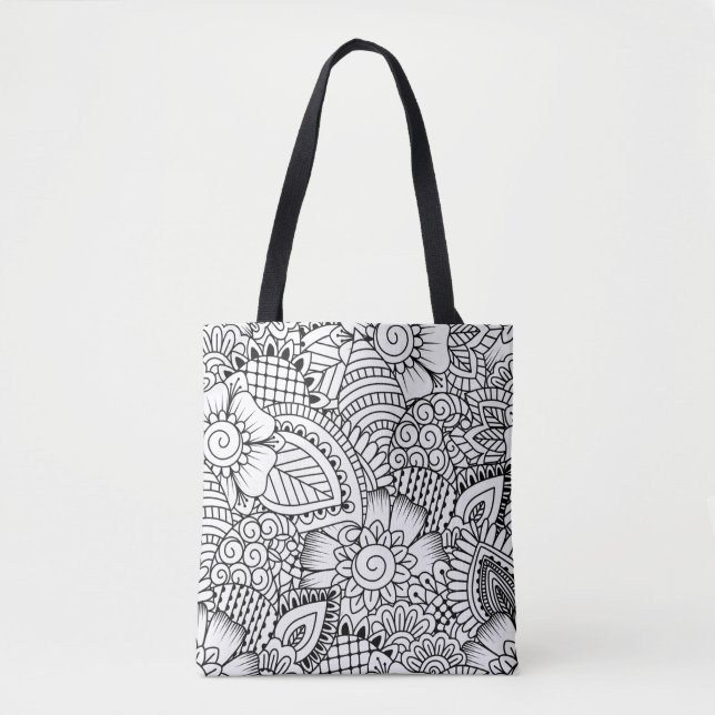 Bolso De Tela Modelo floral 2 del Doodle (Anverso)