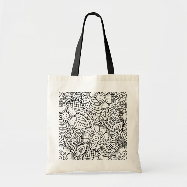 Bolso De Tela Modelo floral del Doodle (Frente)
