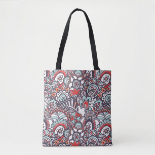Bolso De Tela Modelo floral del Doodle de Paisley