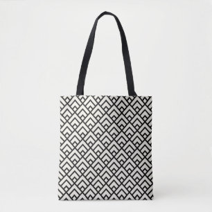 Bolso De Tela Modelo geométrico negro y blanco