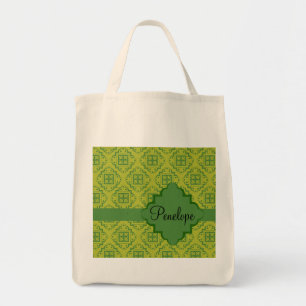 Bolso De Tela Modelo gráfico marroquí del Arabesque del verde