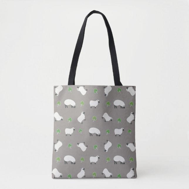 Bolso De Tela Modelo irlandés del trébol y de las ovejas (Anverso)