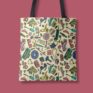 Bolso De Tela Modelo lúdico de arte Doodle de los años 80