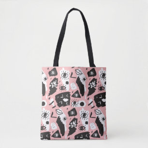 Bolso De Tela Modelo moderno abstracto del ojo y de los labios