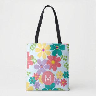 Bolso De Tela Modelo moderno de flores alegres y brillantes mono