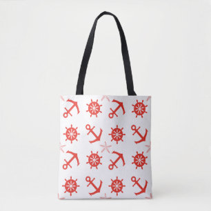 Bolso De Tela Modelo náutico rojo