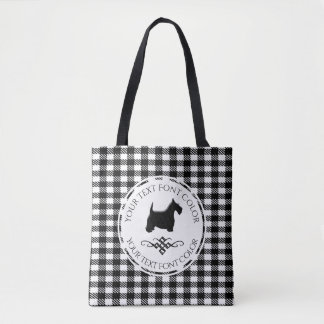 Bolso De Tela Modelo negro del búfalo del Flourish del escocés