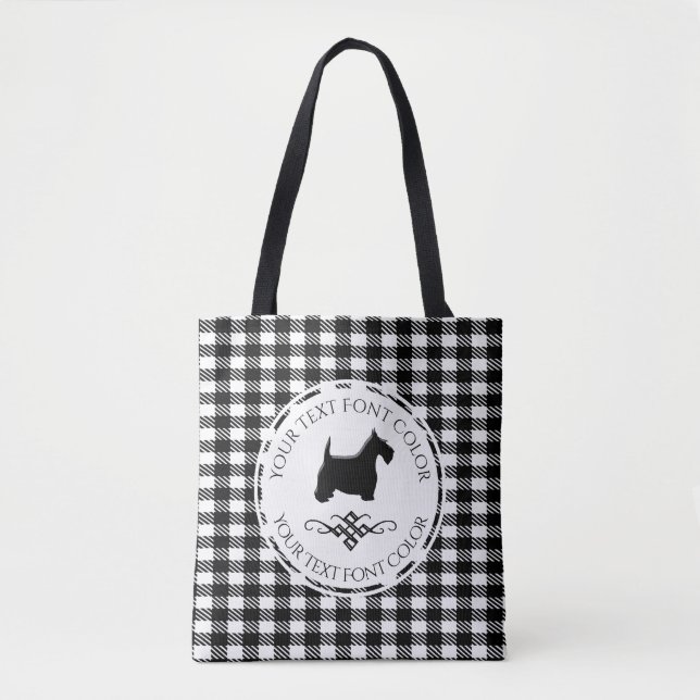 Bolso De Tela Modelo negro del búfalo del Flourish del escocés (Anverso)