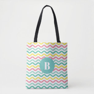 Bolso De Tela Modelo onogramado de ondulación ondulado y colorid