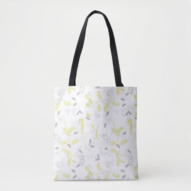 Bolso De Tela modelo que exhibe los animales 2 del bebé (Anverso)