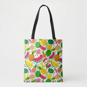 Bolso De Tela Modelo rojo y amarillo de la fruta tropical