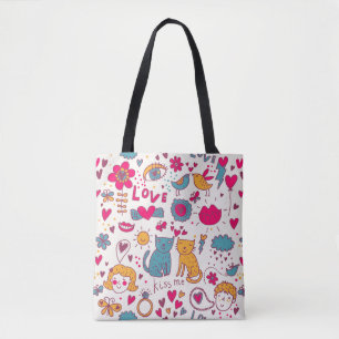 Bolso De Tela Modelo romántico colorido