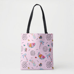 Bolso De Tela Modelo rosado tropical del estilo de Memphis