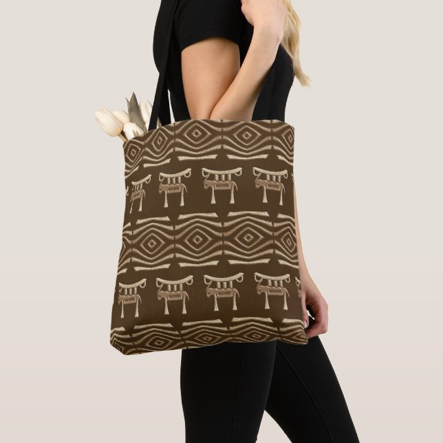 Bolso De Tela modelo tribal africano étnico (Detalle)