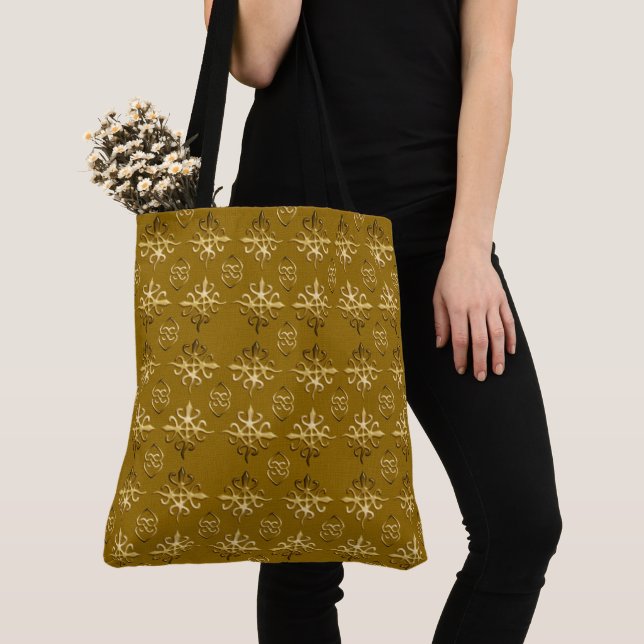 Bolso De Tela modelo tribal africano étnico. Adinkra. (Detalle)