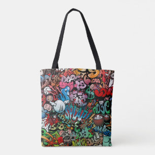 Bolso De Tela Modelo urbano de los caracteres de la pintada del